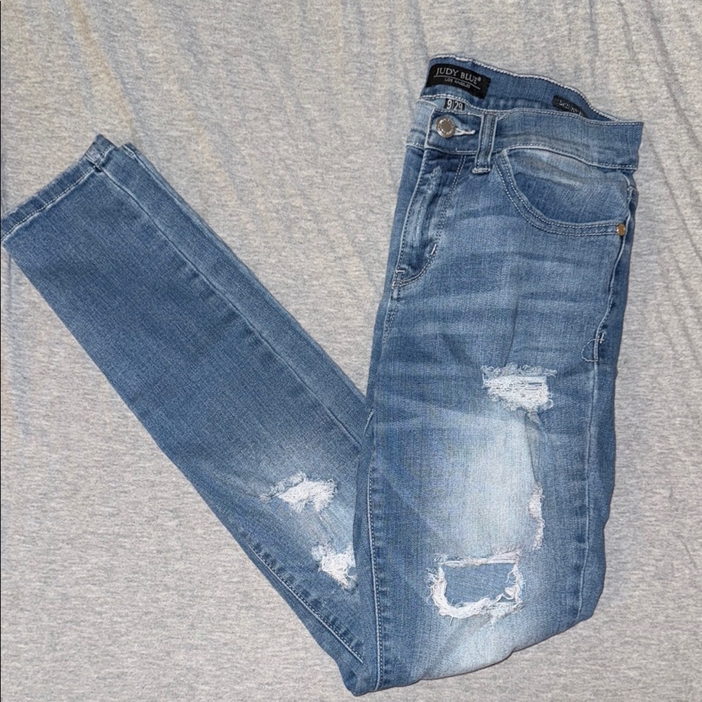 Judy Blue Women's Distressed Blue Jeans